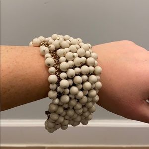 Free People White Beaded Bracelet